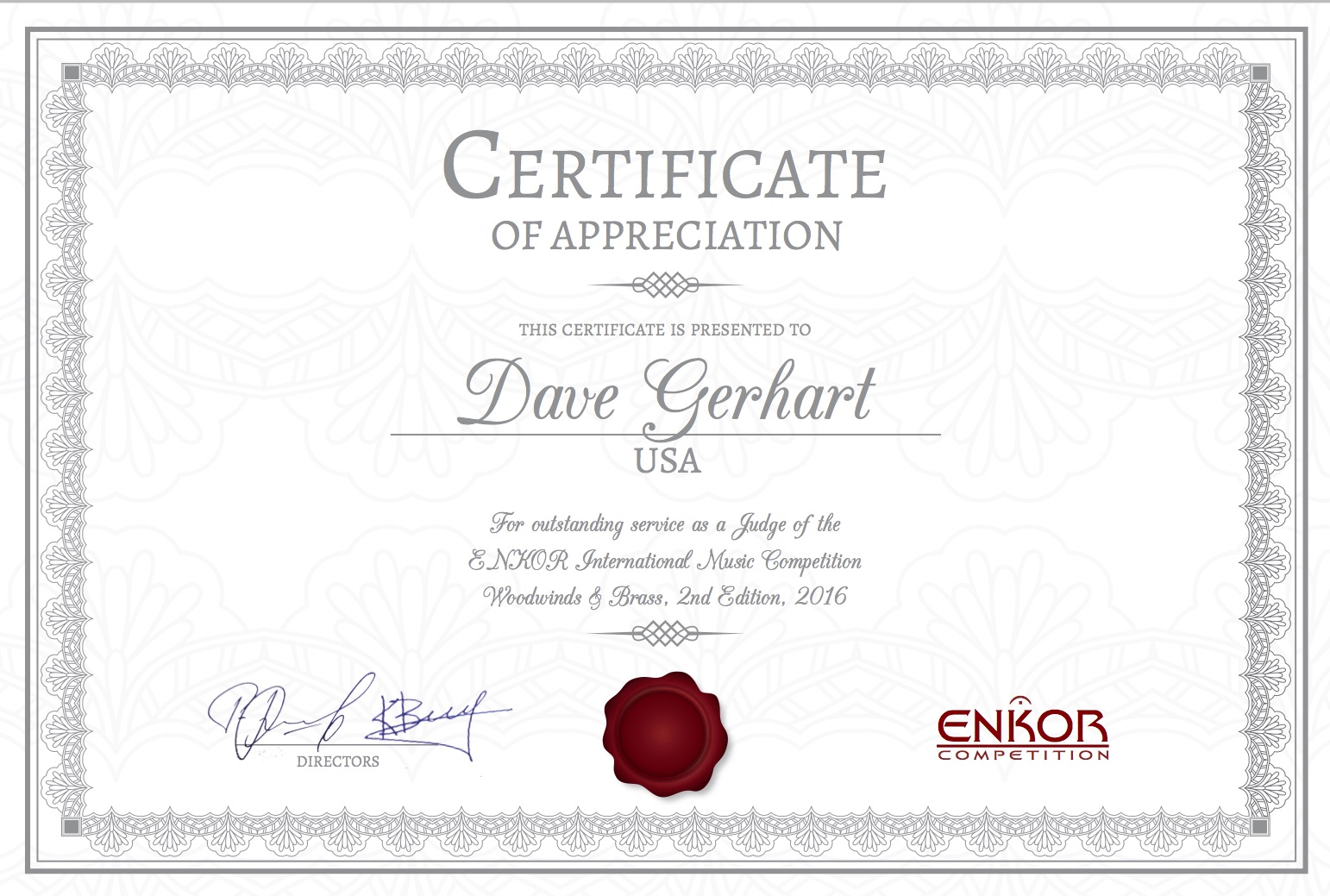 Enkor International Music Competition 2016